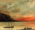 レマン湖の夕日 写実主義の画家ギュスターヴ・クールベ
